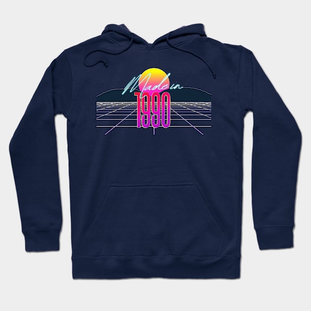 Made In 1990 ∆∆∆ VHS Retro Outrun Birthday Design Hoodie by DankFutura